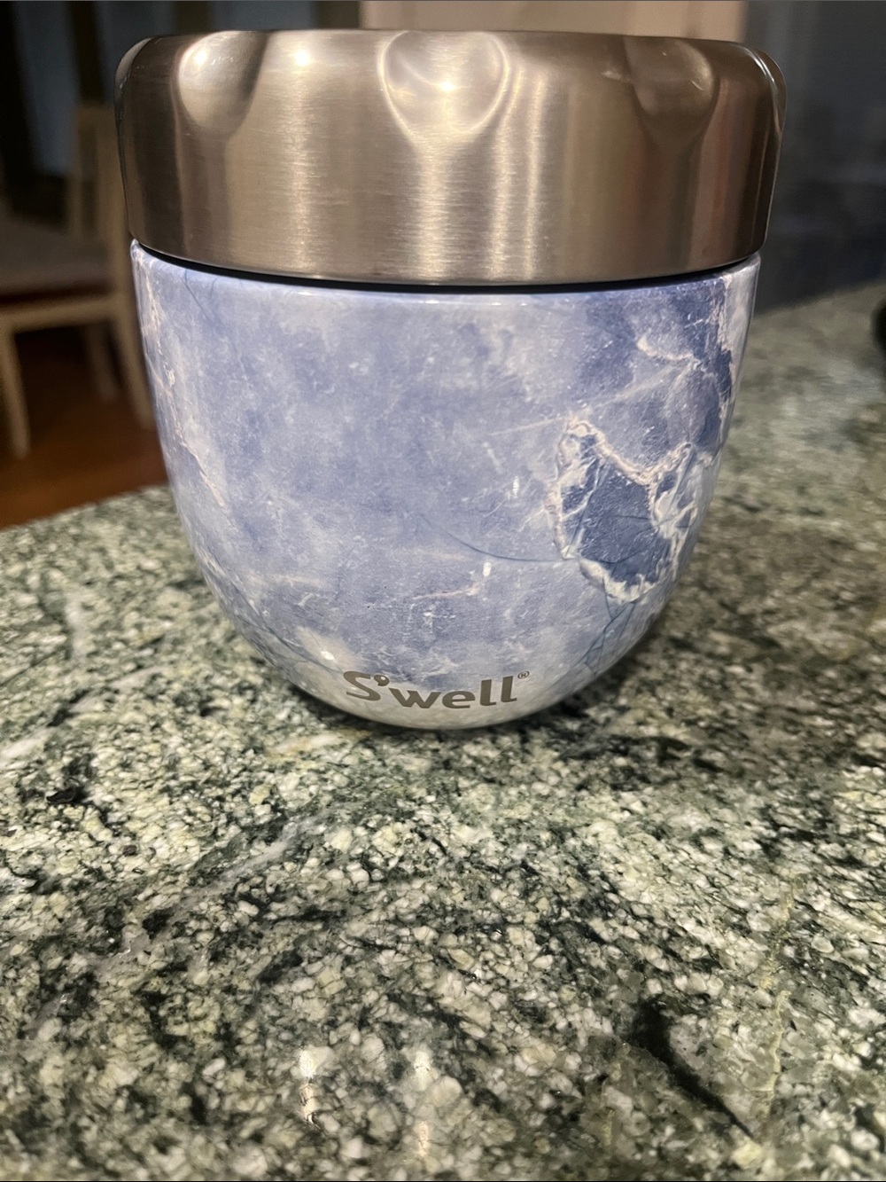 S'well Blue Marble Insulated Food Jar with Stainless Cap